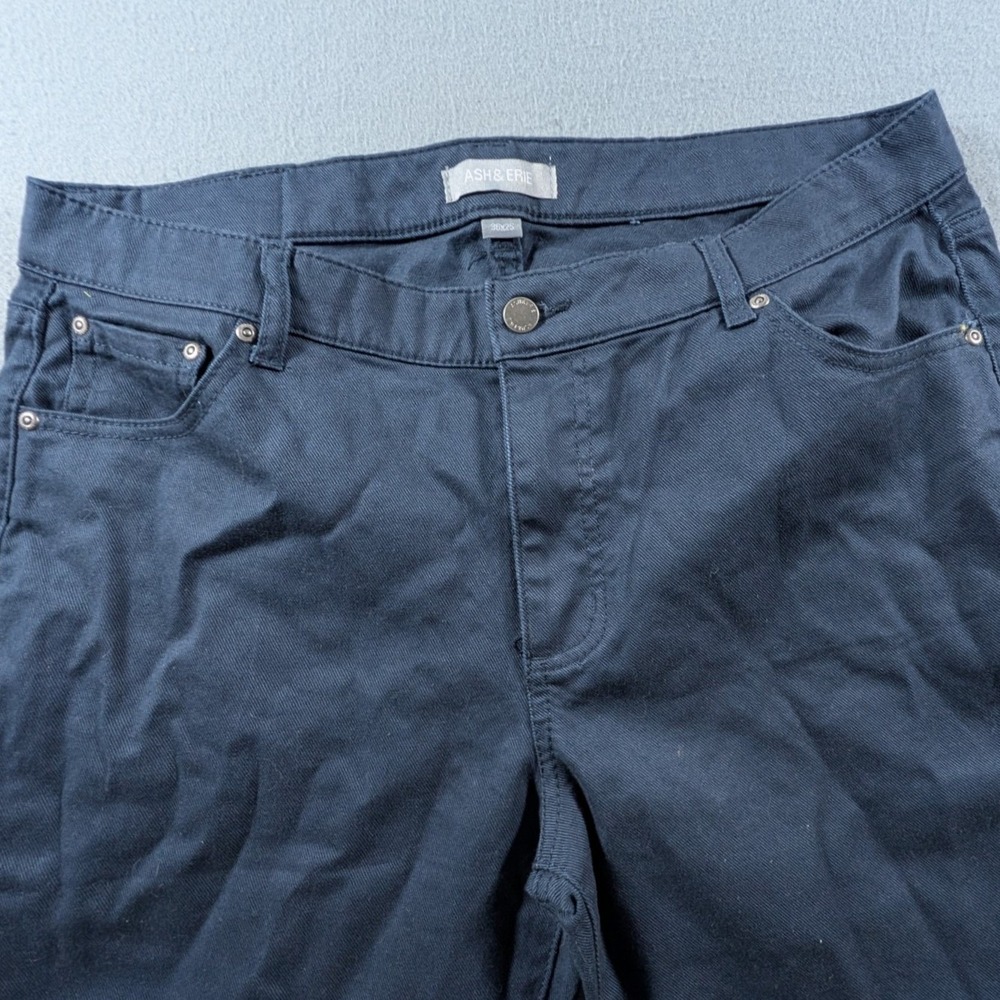 Ash & Erie Everyday Chino Pants Mens 36x25 Navy Blue Slim Straight Casual